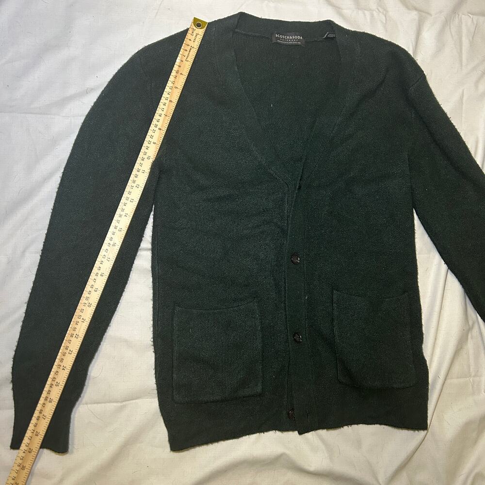 Scotch &‎ Soda Mens Relaxed Soft Knit Cardigan Sweater Size Small Dark Green - Picture 9 of 12